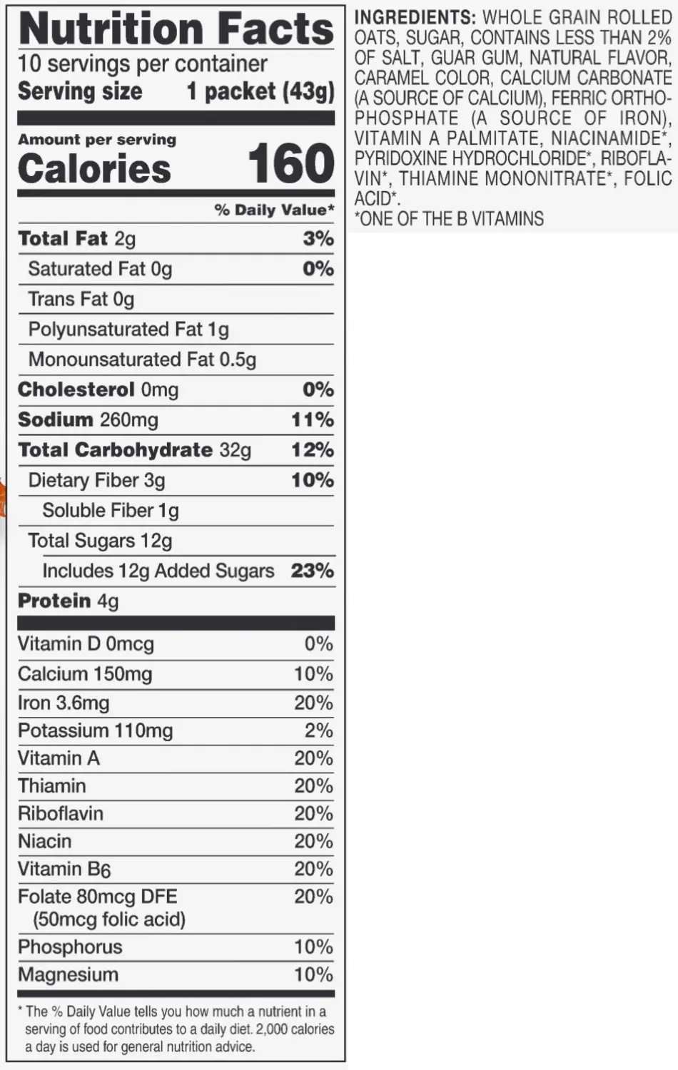 Amazon Brand - Happy Belly Instant Oatmeal, Maple & Brown Sugar, 1.51 ounce (Pack of 10)