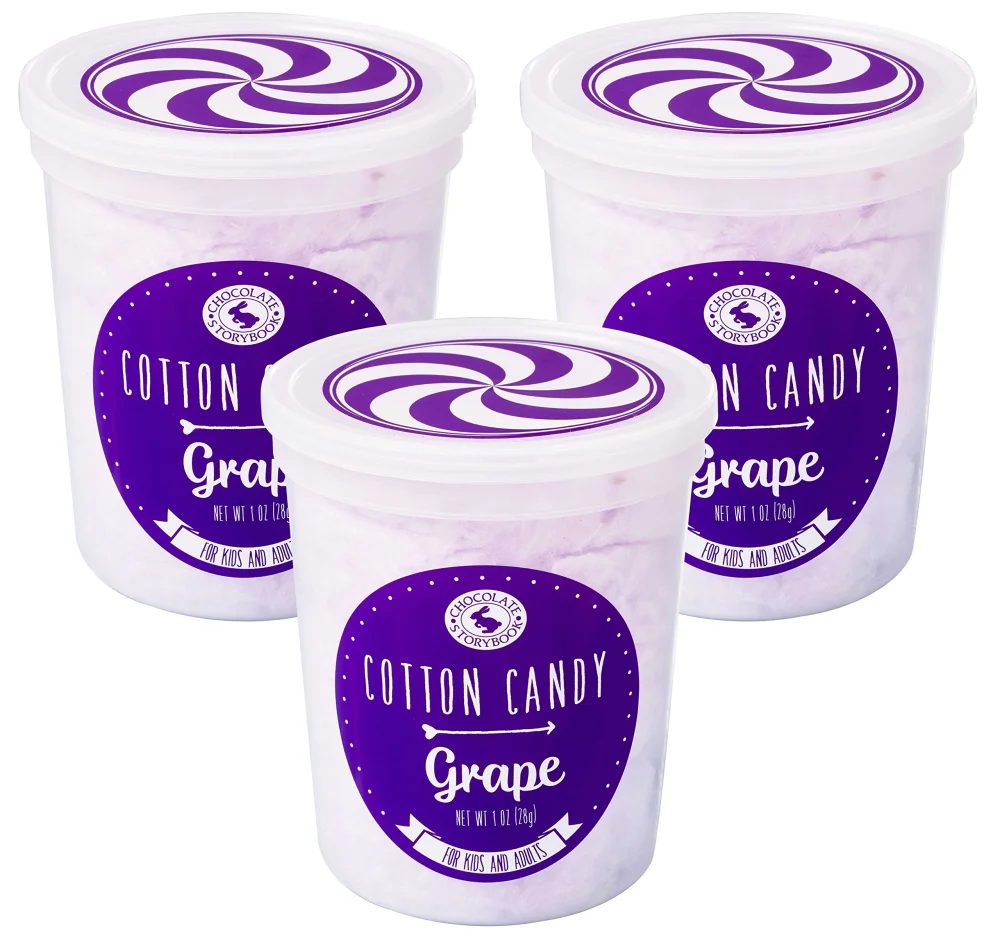 Purple Grape Cotton Candy 3 Pack – Unique Idea for Holidays, Birthdays, Gag Gifts, Party Favors