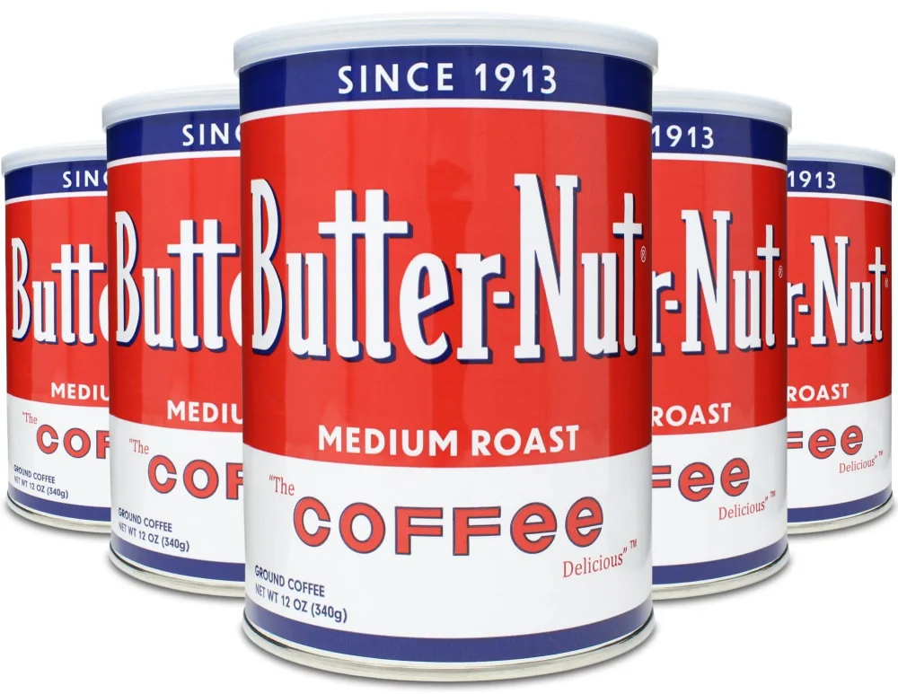 Butter-Nut Original Blend Ground Coffee, Medium Roast, 12 Ounce Steel Can (Pack of 6)