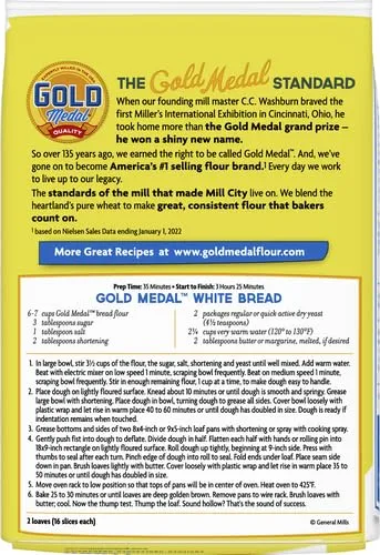 Gold Medal Premium Quality Unbleached Bread Flour, 5 lb.