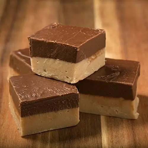 Betsy's Fancy Fudge CHOCOLATE PEANUT BUTTER FUDGE, 1 LB in 4 Wrapped Pieces, Gluten Free, Fresh Gourmet Fudge, Makes Great Gift!