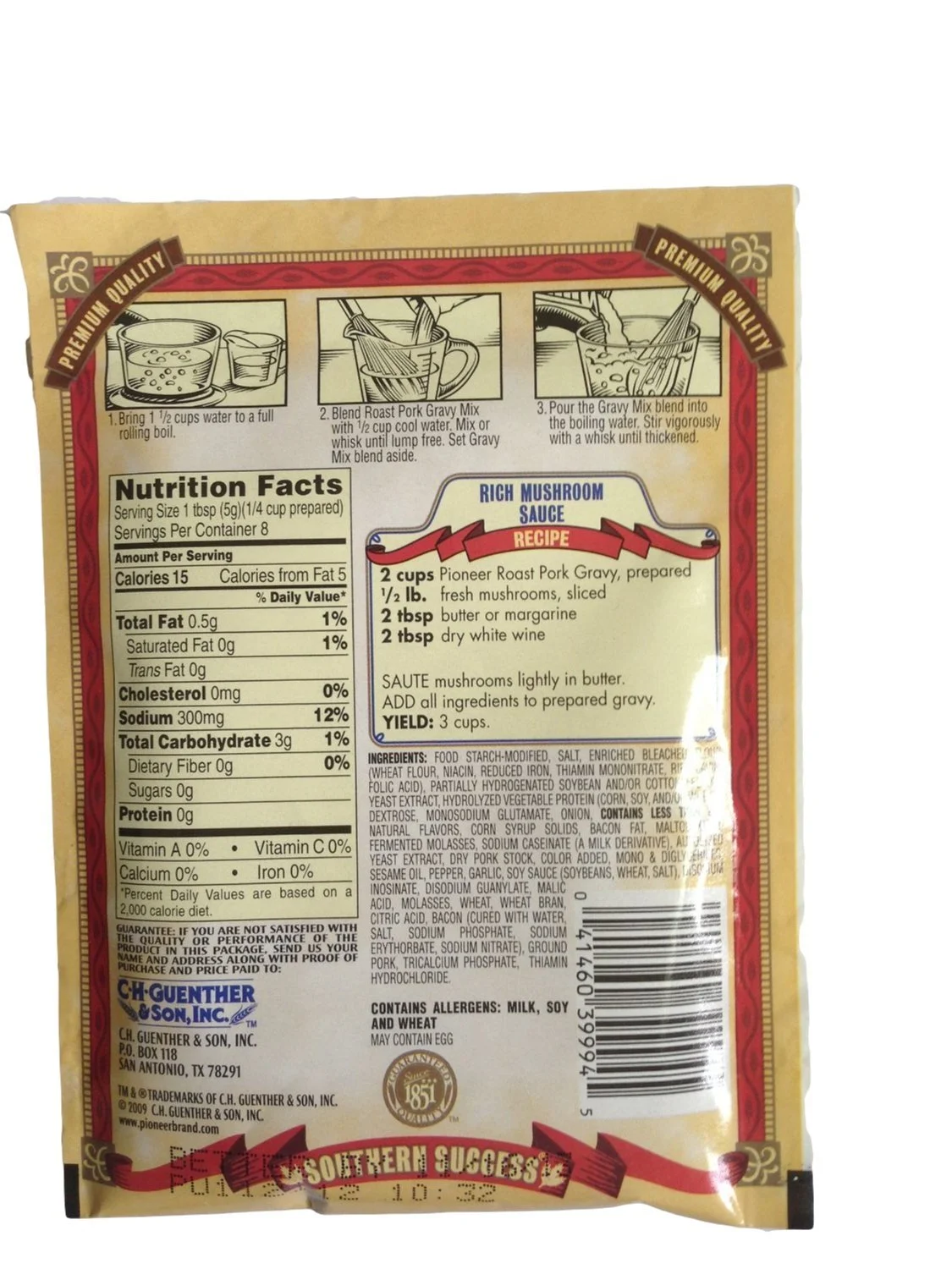 Pioneer Brand Roast Pork Gravy Mix Multi-pack, 3 Packets