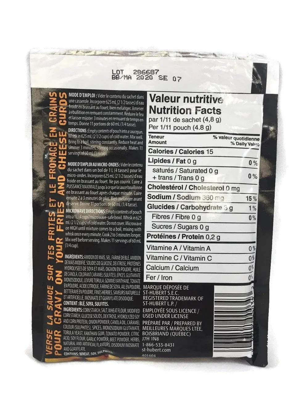 St Hubert, Poutine Gravy Mix, 52g/1.8 oz., (6pk) (Imported from Canada)