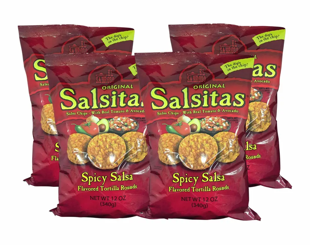 El Sabroso Salsitas Spicy Salsa Tortilla Chips 12 oz. Bag (4 Bags)