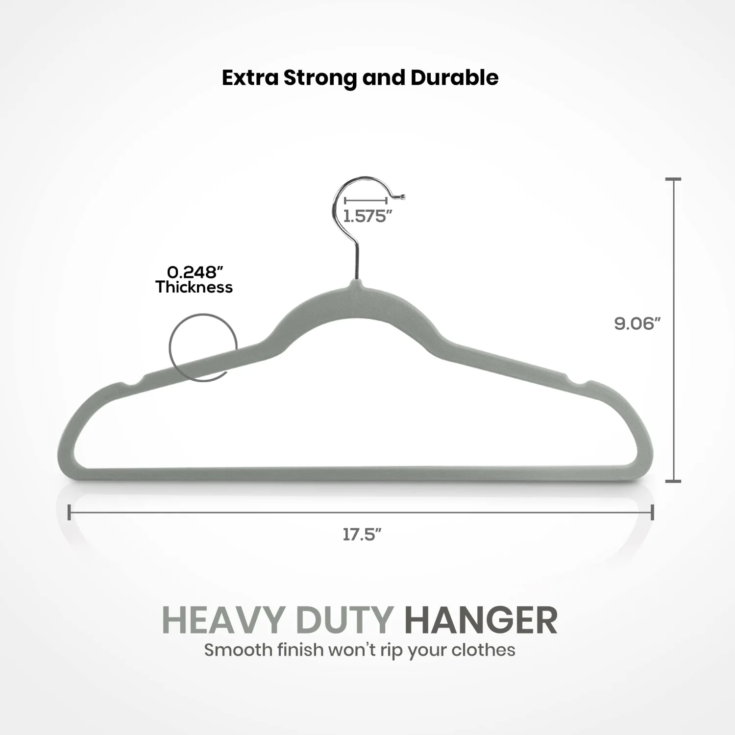 Utopia Home Velvet Hangers 50 Pack - Non-Slip Clothes Hanger Grey with 360 Degree Rotatable Hook - Heavy Duty Coat Hanger - Pants Hangers