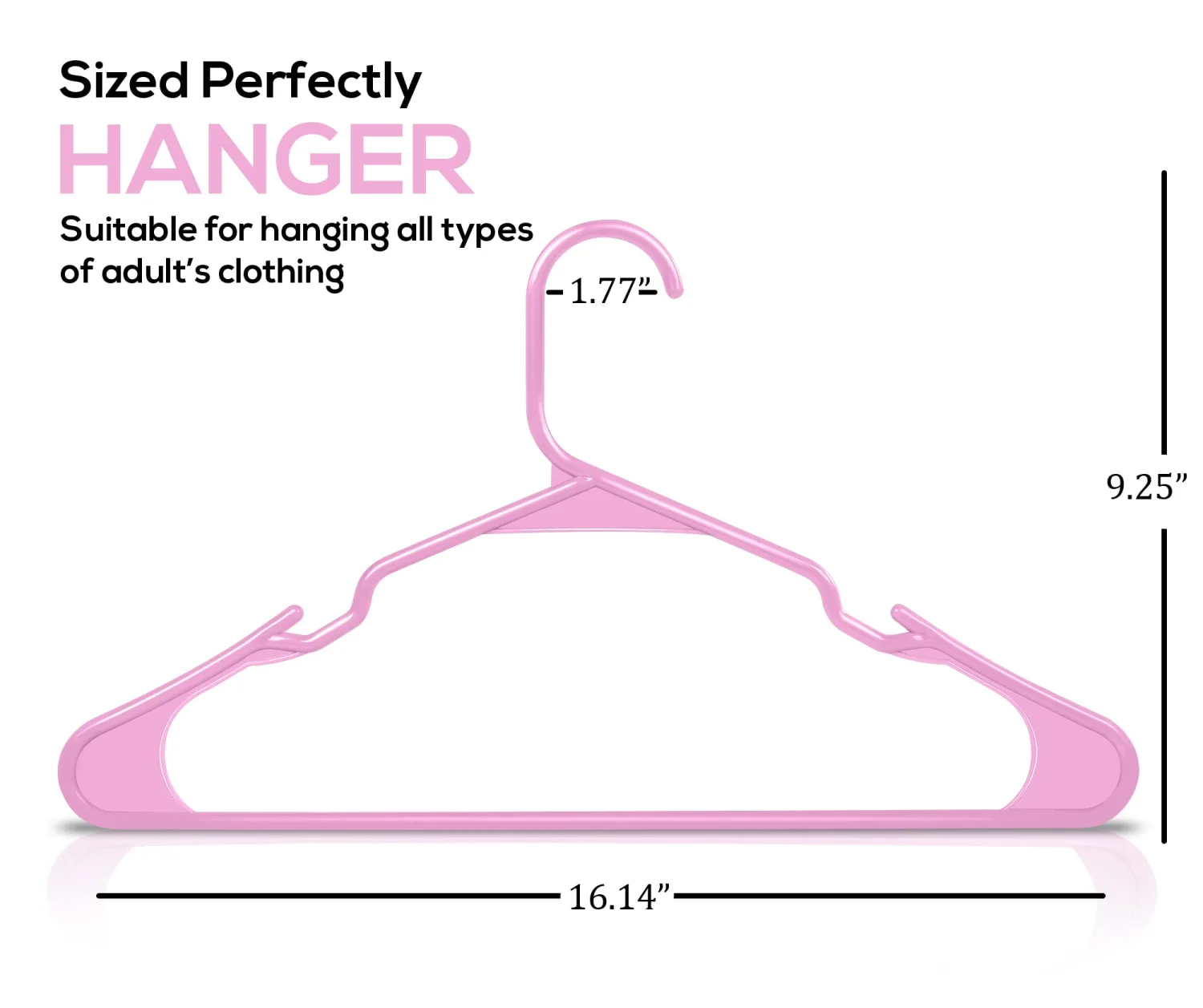 Utopia Home Clothes Hangers 30 Pack - Plastic Hangers Space Saving - Durable Coat Hanger with Shoulder Grooves (Pink)