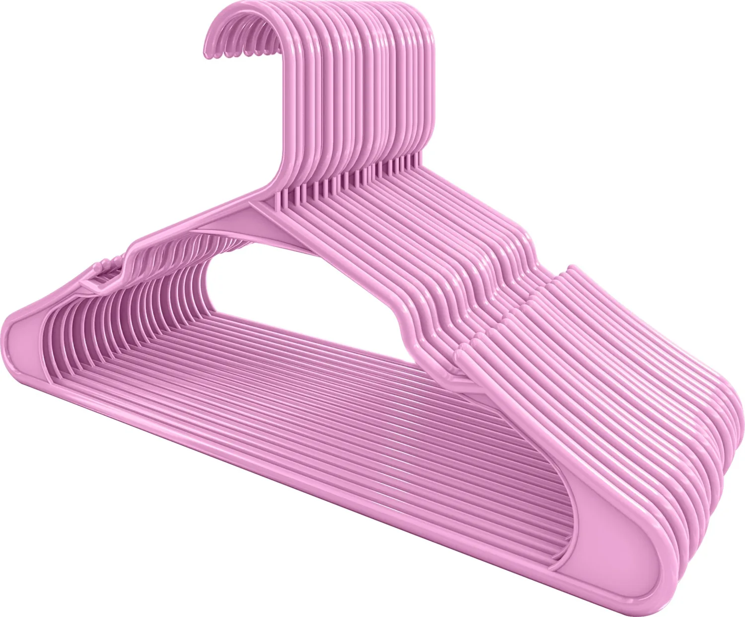 Utopia Home Clothes Hangers 30 Pack - Plastic Hangers Space Saving - Durable Coat Hanger with Shoulder Grooves (Pink)