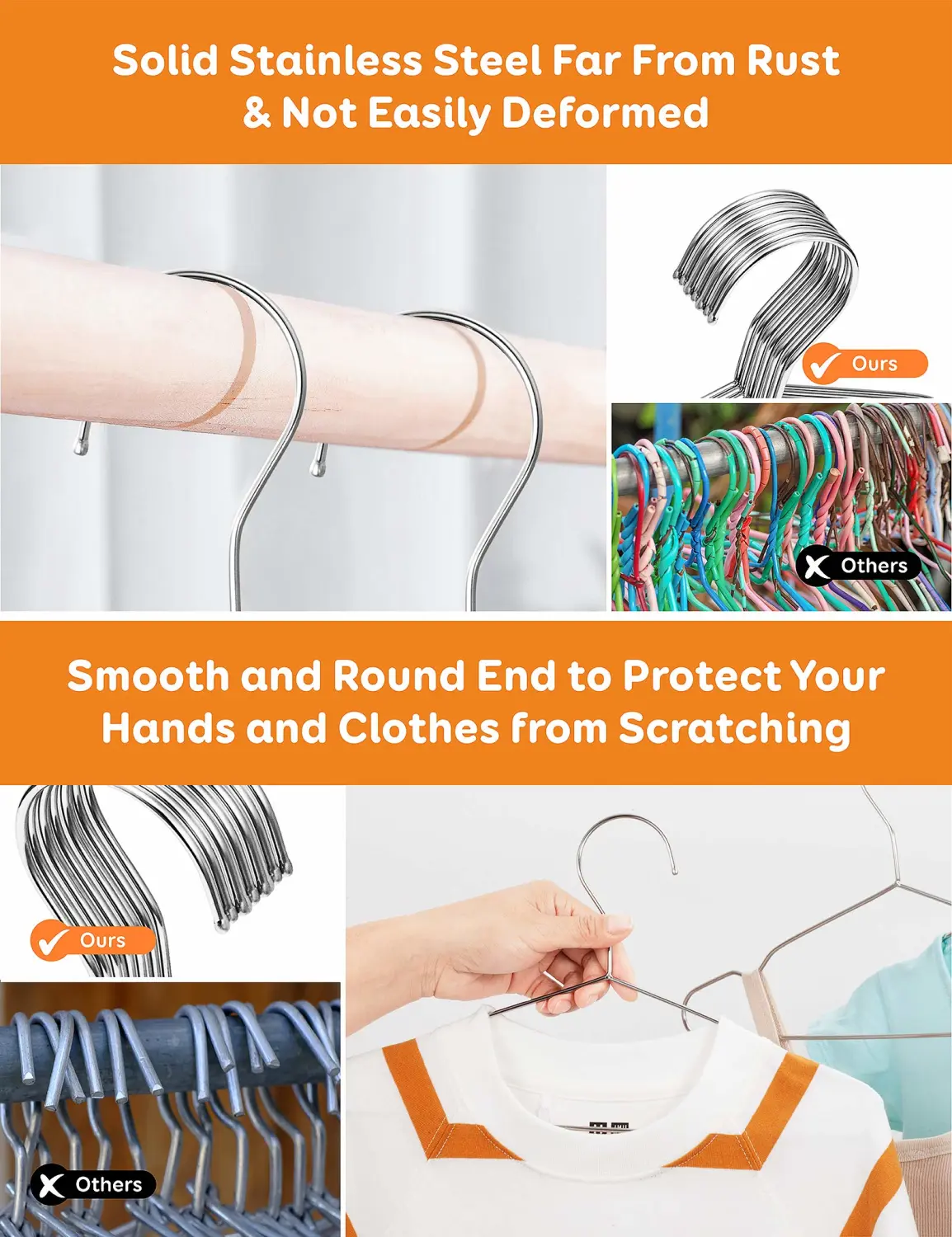 Baby Hangers, 50 Pack Stainless Steel 12.6 Inch Baby Clothes Hangers Heavy Duty Non-Slip Space Saving Coat Hangers Metal Hangers for Kids Children Toddler Clothes