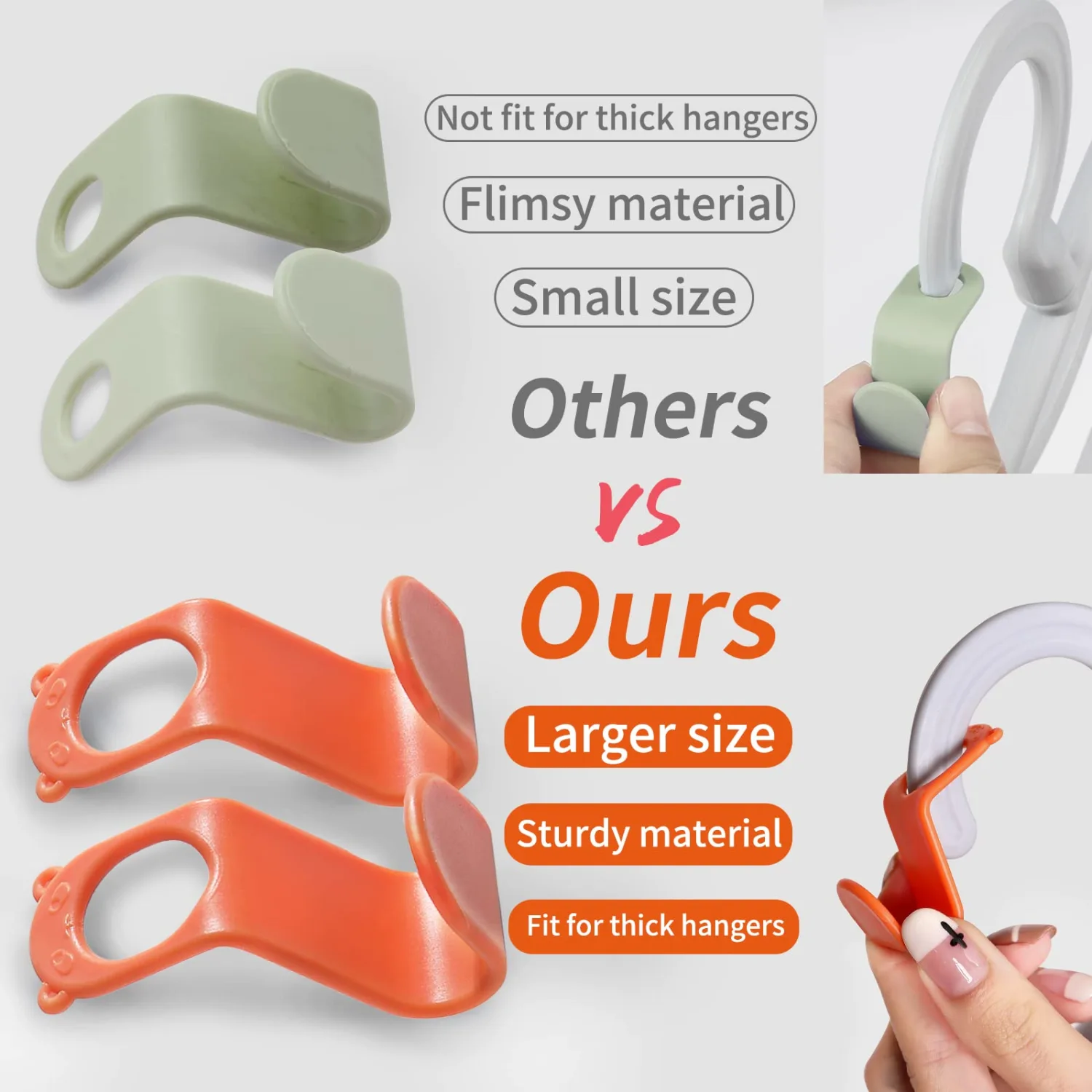SLMT Clothes Hanger Connector Hooks 50PCS Space Saving Hanger Extender Hooks Closet Organizer for Plastic Hangers Velvet Hangers Wooden Hangers Wire Hangers Heavy Duty Hangers