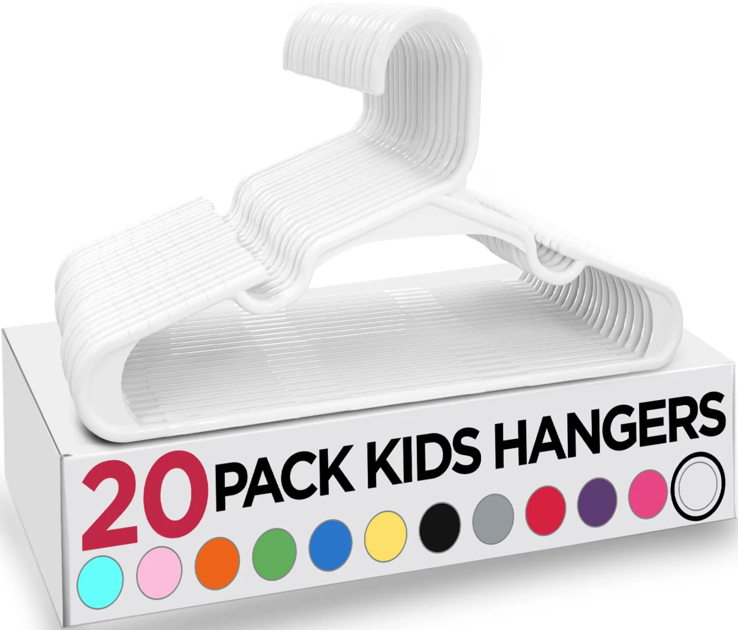 Utopia Home 20 Pack Kids Hangers - 11.5 Inch Plastic Baby Hangers for Closet - Childrens Hangers for Clothes & Infant Hangers for Closet - Ideal for Everyday Standard Use (White)