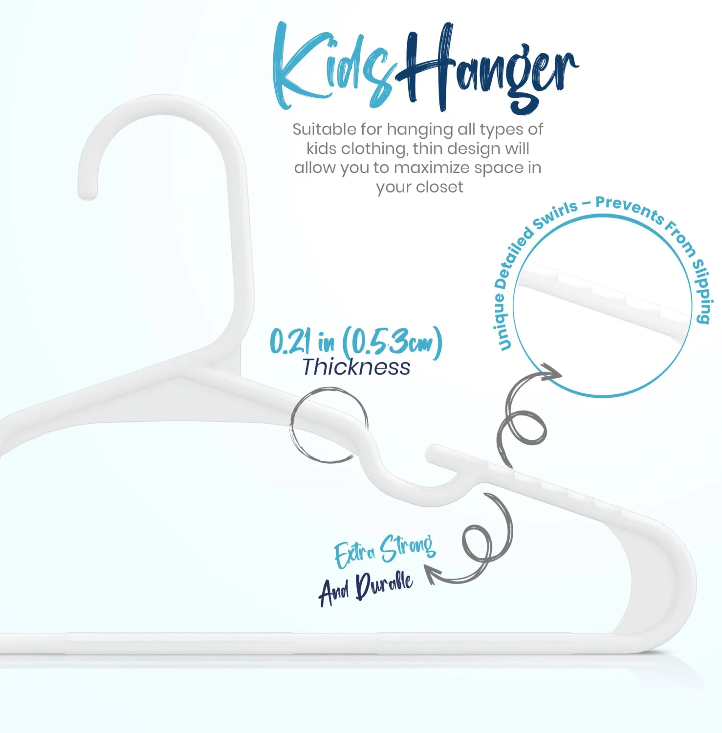 Utopia Home 20 Pack Kids Hangers - 11.5 Inch Plastic Baby Hangers for Closet - Childrens Hangers for Clothes & Infant Hangers for Closet - Ideal for Everyday Standard Use (White)