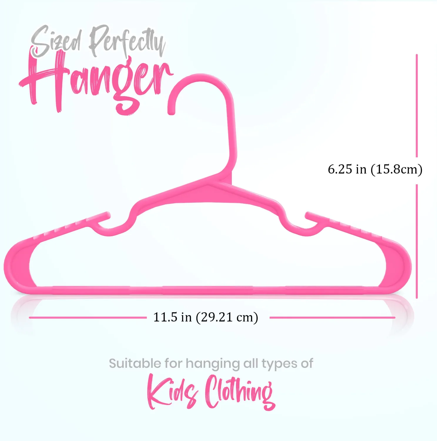 Utopia Home 40 Pack Kids Hangers - 11.5 Inch Plastic Baby Hangers for Closet - Childrens Hangers for Clothes & Infant Hangers for Closet - Ideal for Everyday Standard Use (Pink)
