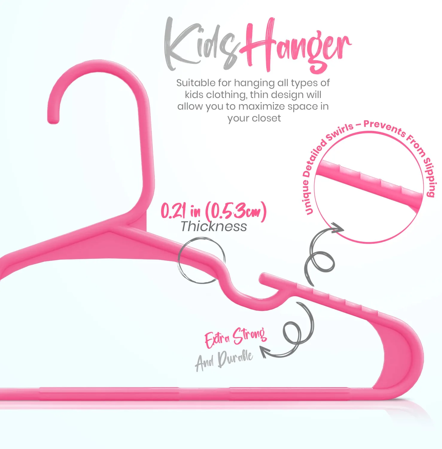 Utopia Home 40 Pack Kids Hangers - 11.5 Inch Plastic Baby Hangers for Closet - Childrens Hangers for Clothes & Infant Hangers for Closet - Ideal for Everyday Standard Use (Pink)