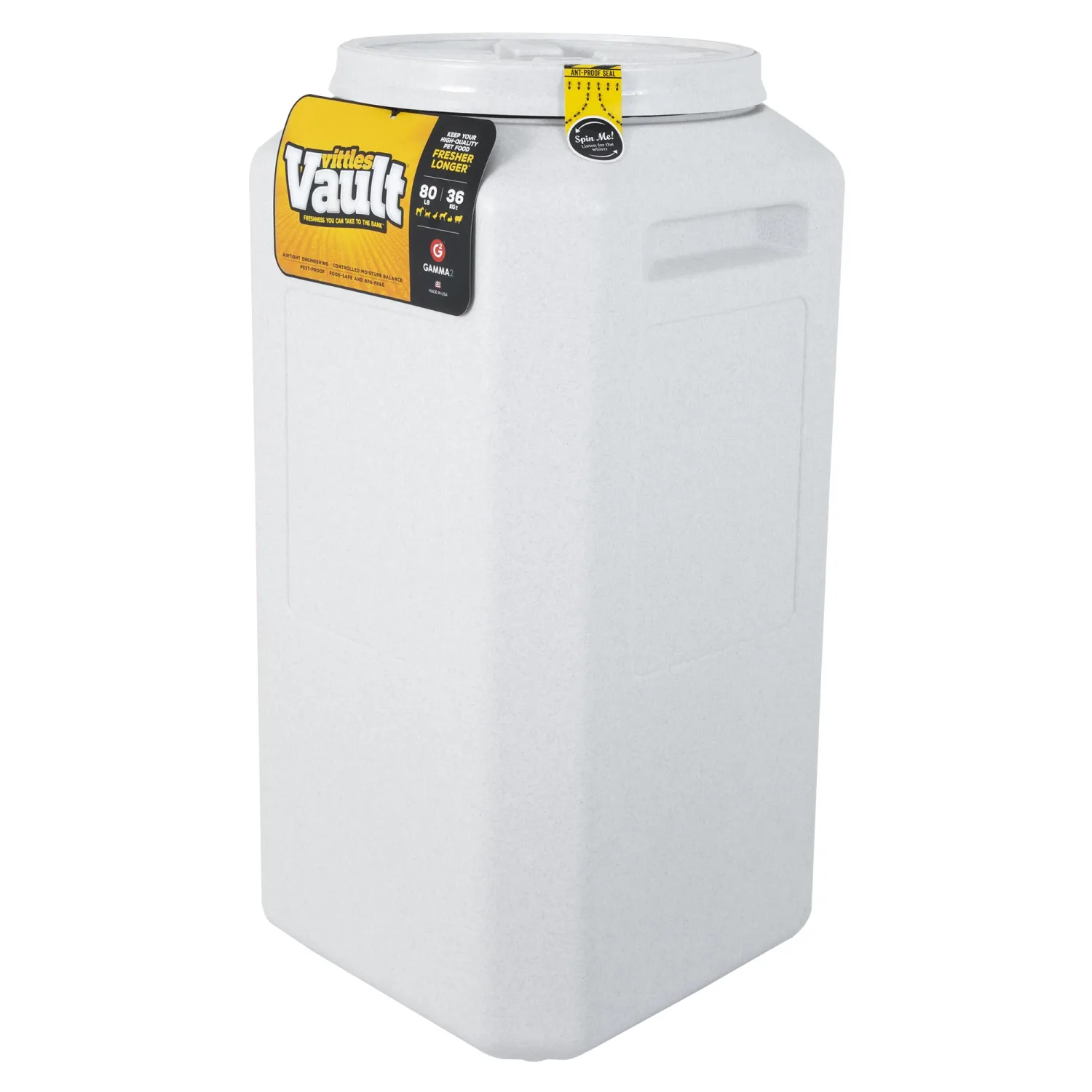 Gamma2 Vittles Vault Dog Food Storage Container, Up To 80 Pounds Dry Pet Food Storage,Grey