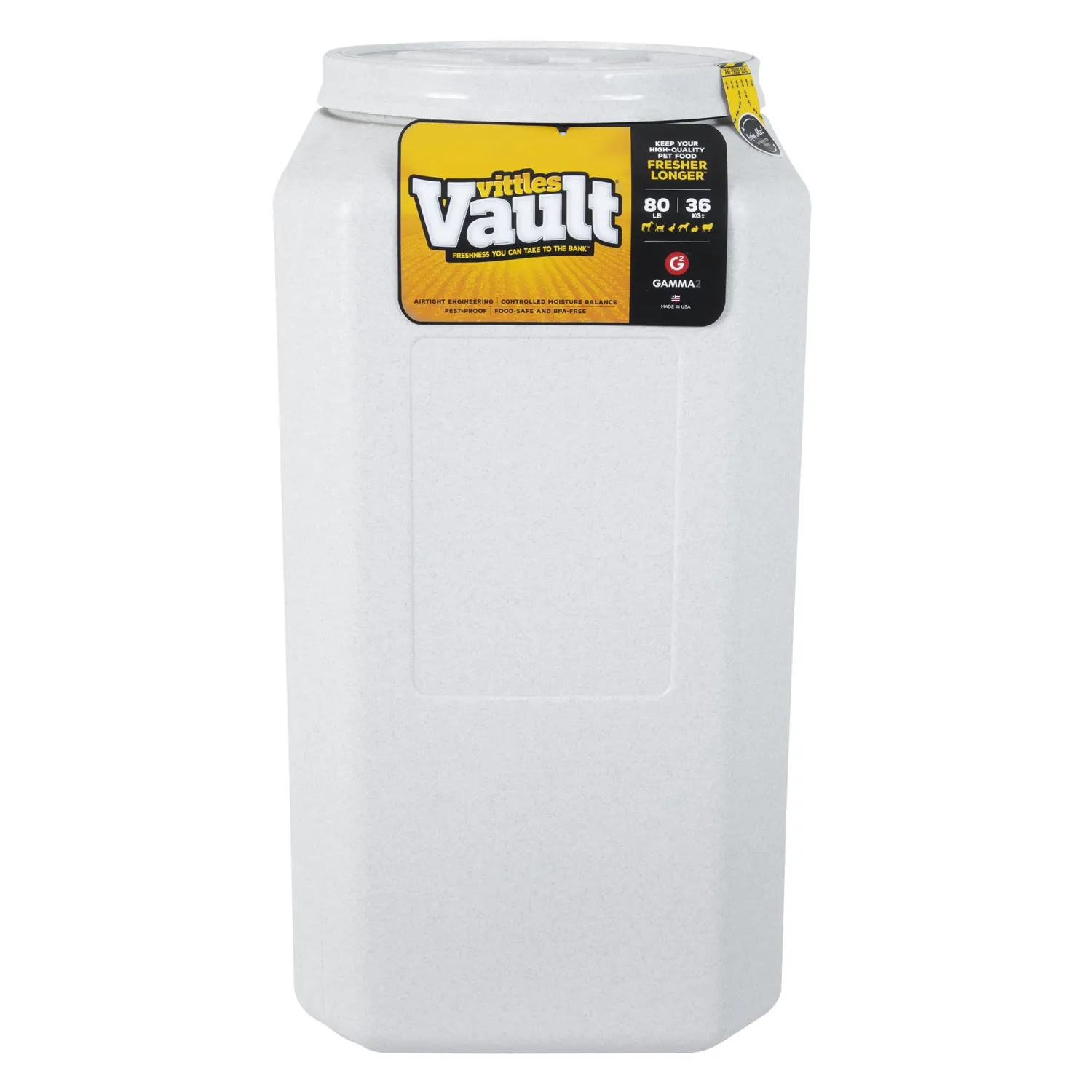 Gamma2 Vittles Vault Dog Food Storage Container, Up To 80 Pounds Dry Pet Food Storage,Grey