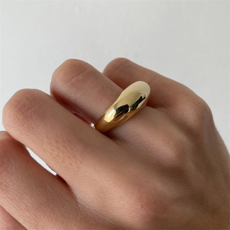 European And American Stainless Steel Simple Ring Gold Plated Ring