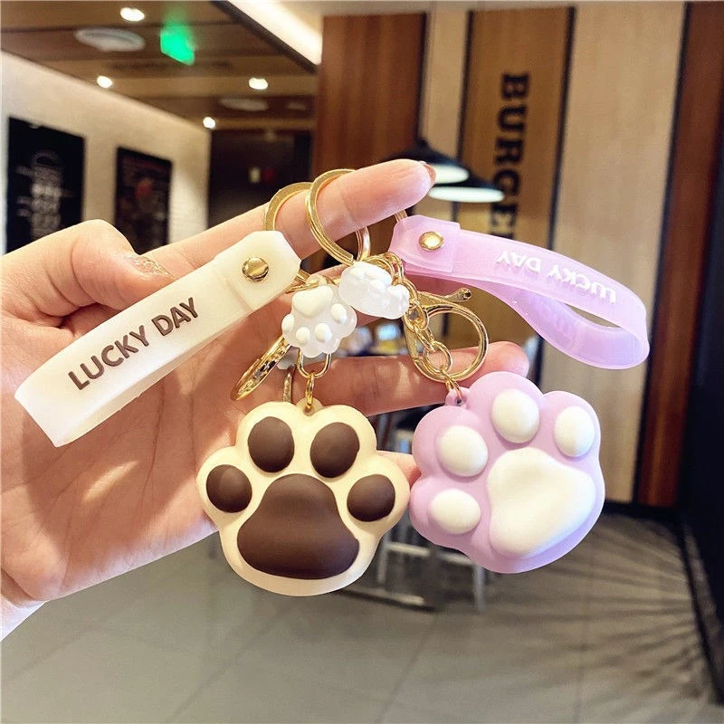 Women's Fashion Creative Cat Paw Keychain