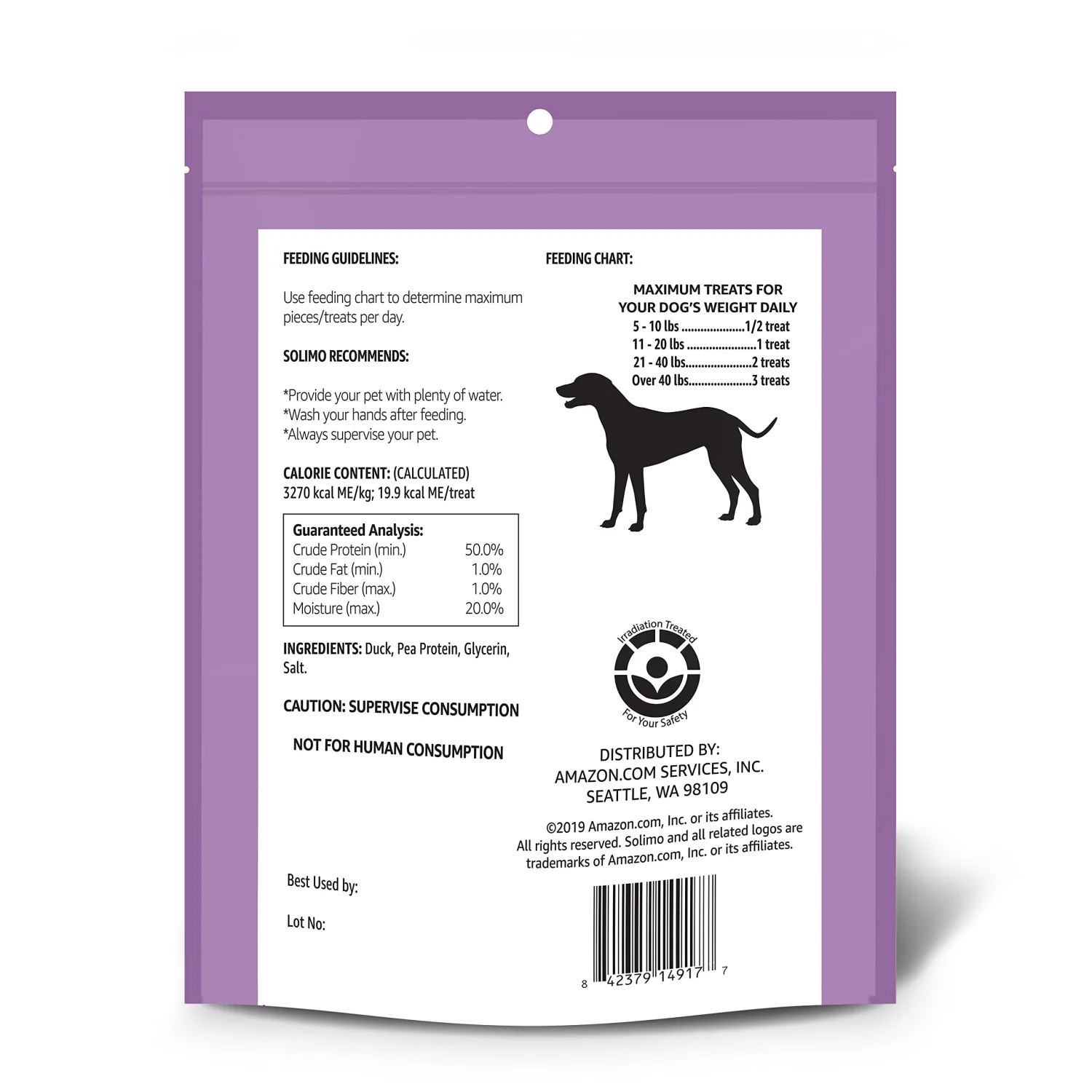 Amazon Brand - Solimo Duck Jerky Dog Treats, 2 Pound (Pack of 1)