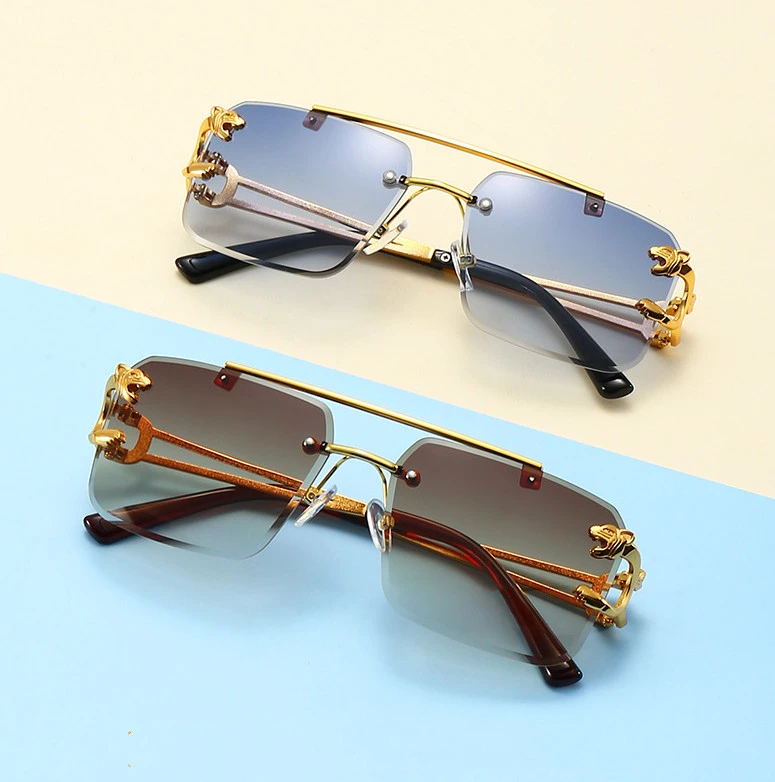 Sunscreen Double Beam Trimming Fashionable Sunglasses