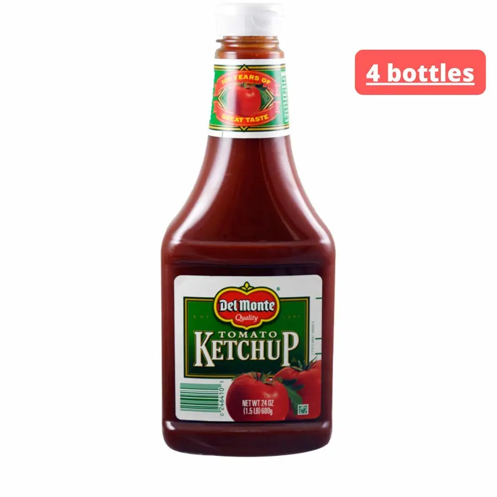 Del Monte Squeeze Bottle Ketchup 24 Oz (4 Pack)