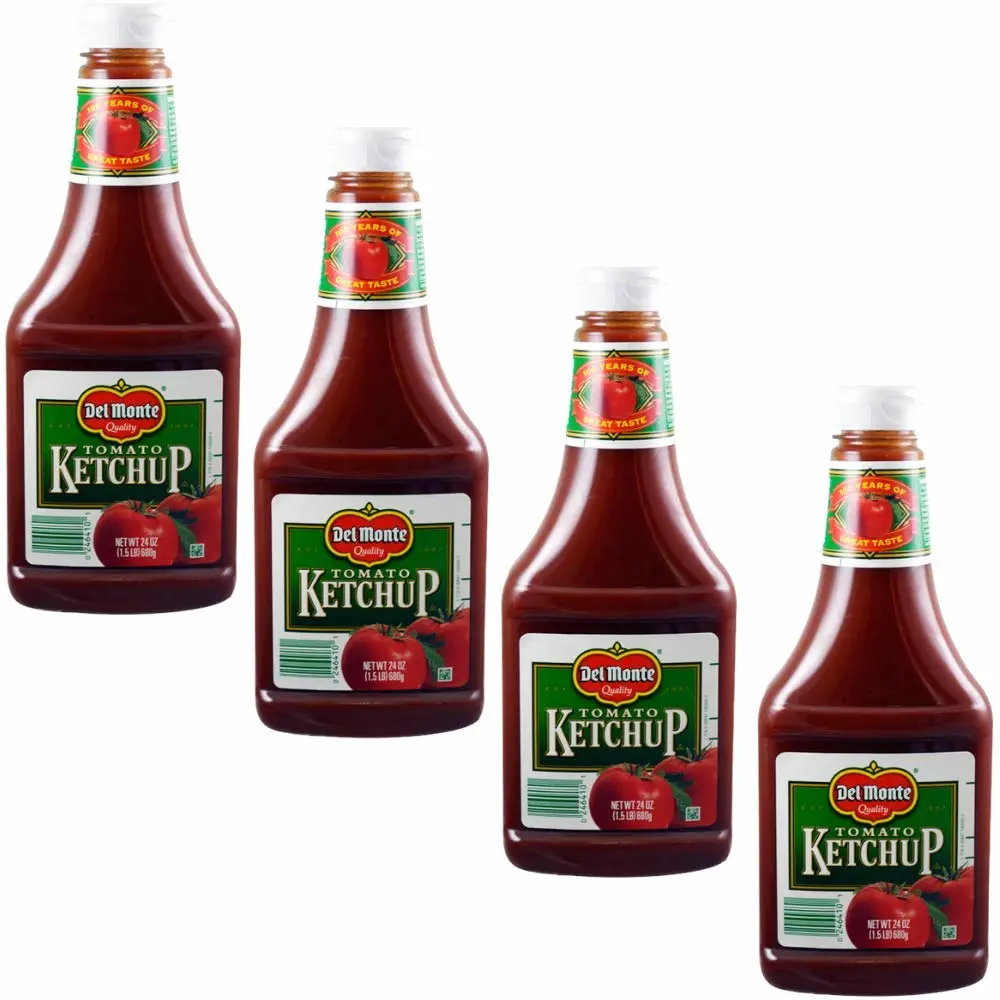 Del Monte Squeeze Bottle Ketchup 24 Oz (4 Pack)