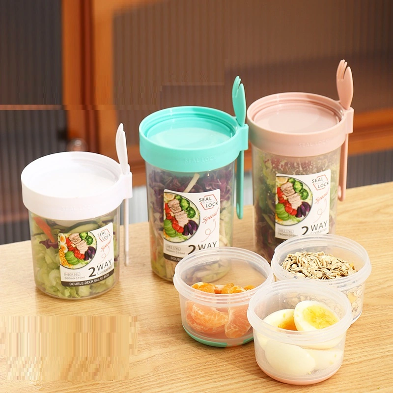 Carry Double Plastic Sand Belt Spoon Cover Breakfast Salad Cup