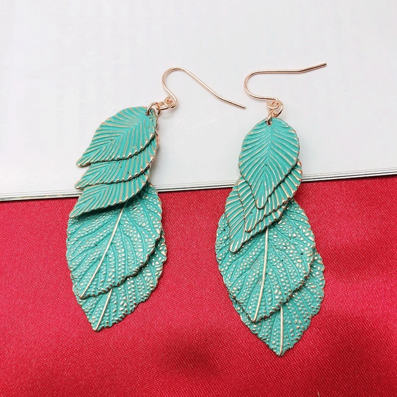 Leaf Earrings 925 Plain Tremella Hook