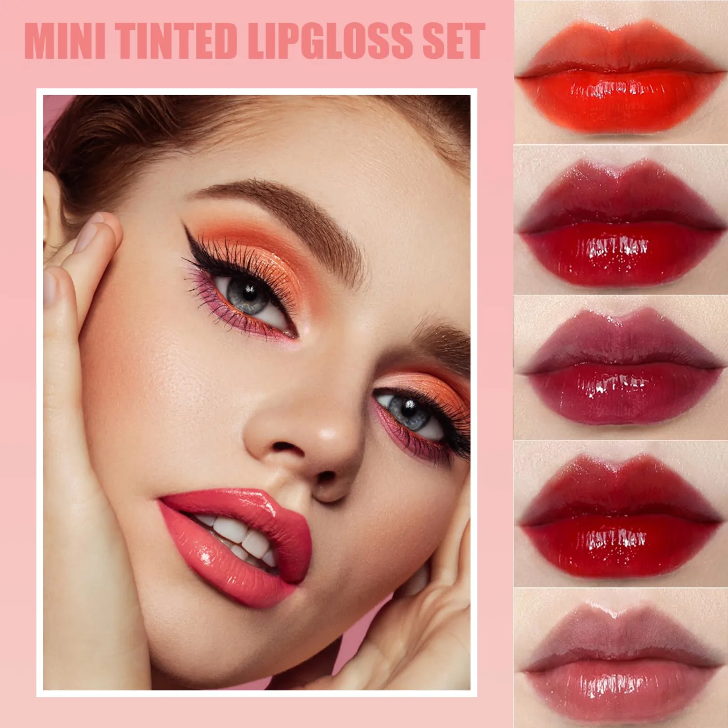 10 Colors Lip Gloss Set Lip Stain Tint Cute Lip Gloss Packs Mini Lipgloss Sets for Women Girls, Water Lip Stain Lip Glaze, Tinta Para Labios, Korean Makeup, Shimmer Lip Gloss