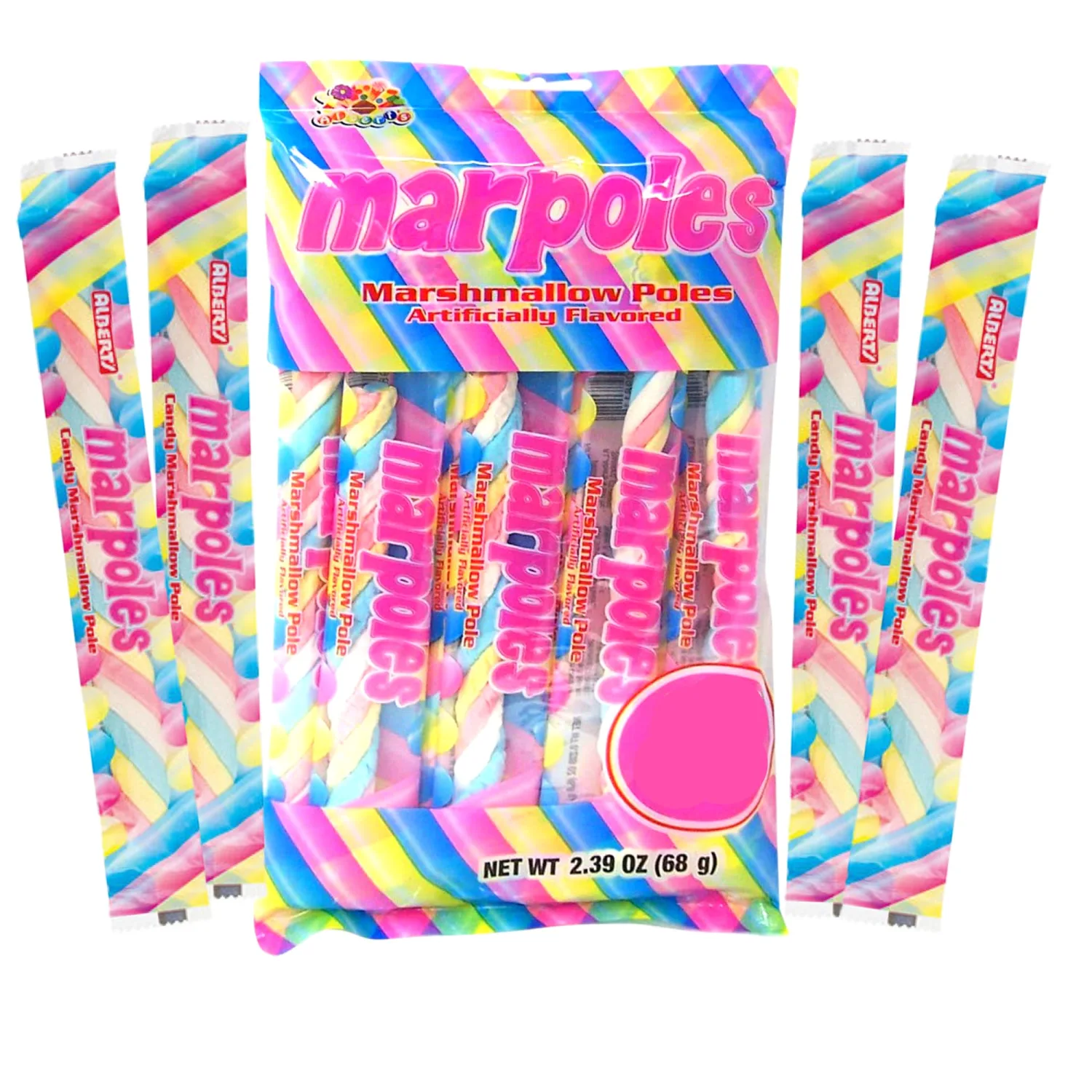 Marpoles Marshmallow Poles Candy Twist Pack of 3 Individually Wrapped Unicorn Party Favors 27 Marshmallow Treats Total