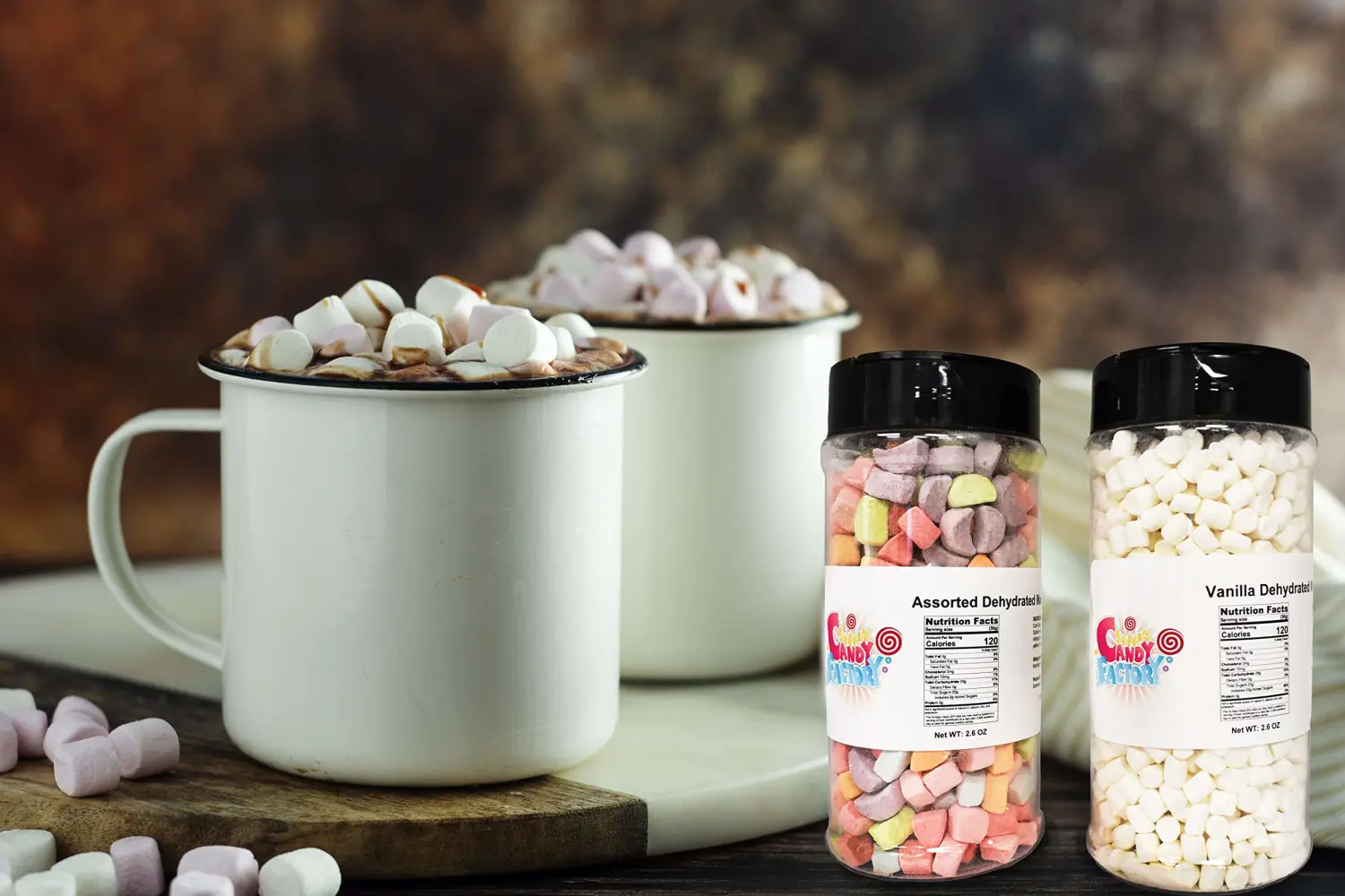 Sarah's Candy Factory Variety Dehydrated Marshmallow Bits, Vanilla Marshmallows in Jar, Assorted Marshmallows in Jar (Vanilla-Assorted)