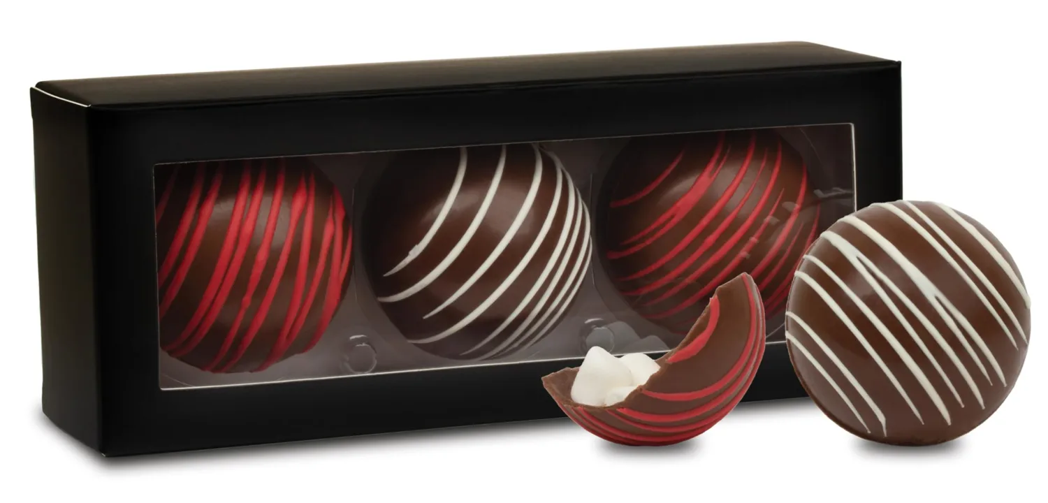 Hot Chocolate Bombs by Chocolate Works, Premium Hot Cocoa Bombs with Marshmallows, Made with Real Milk Chocolate, Dark Chocolate and White Chocolate, Pack of 3 Cocoa Bombs