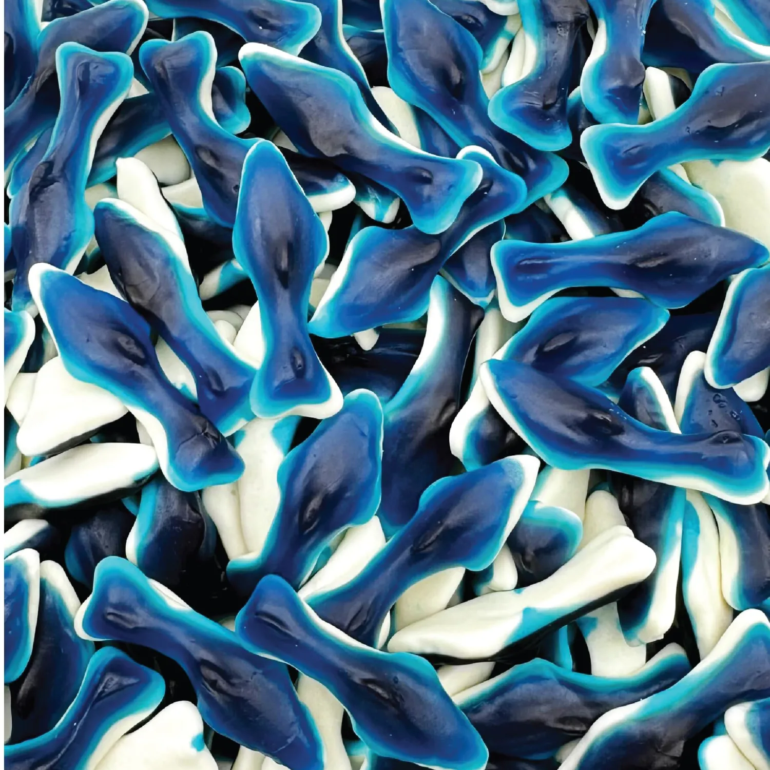 Funtasty Blue Sharks Gummy Candy - 11 Ounce Bag - Blue Raspberry Marshmallow Flavor
