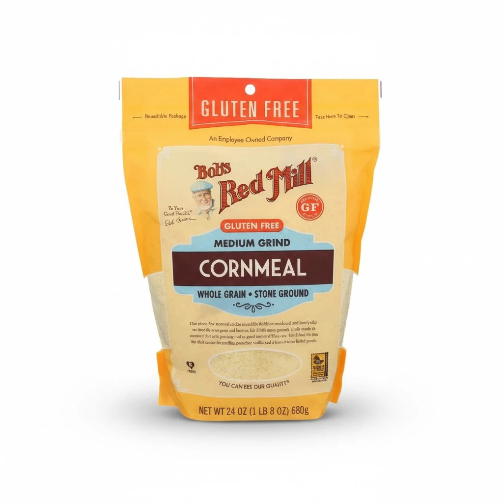 Bob’s Red Mill Gluten Free Medium Grind Cornmeal, 24 Ounce Bag (Pack of 4), Whole Grain, Vegan, Kosher