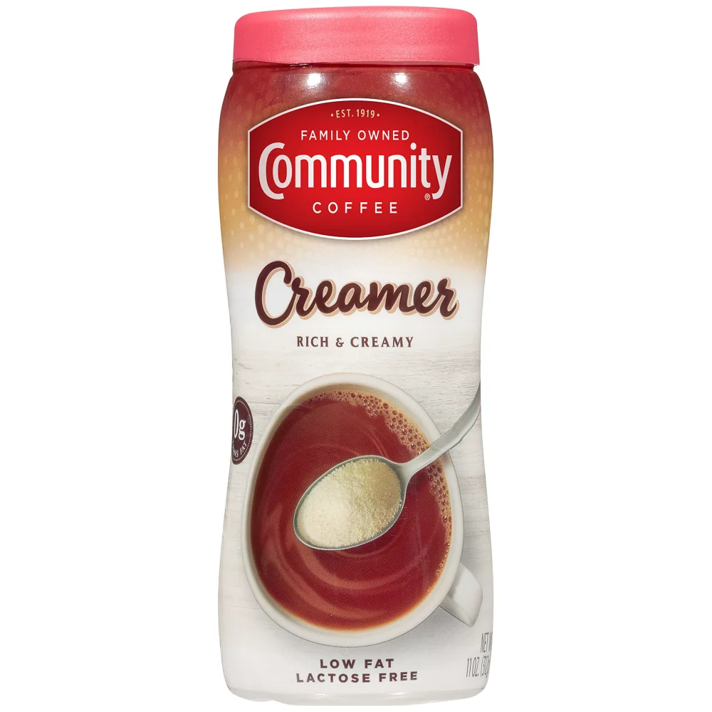 Community Coffee Lactose Free Powdered Coffee Creamer, 11 Ounce Canister (Pack of 6)