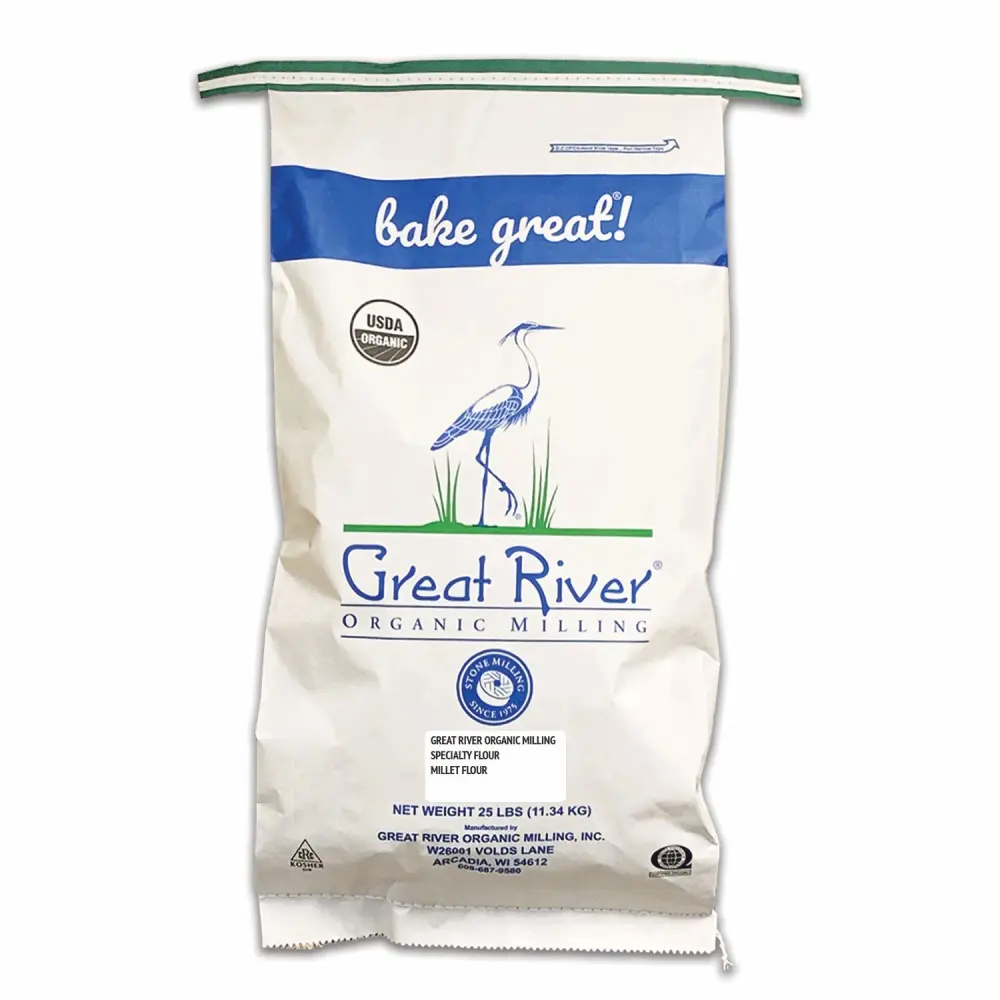 Great River Organic Milling, Specialty Flour, Millet Flour, Stone Ground, Organic, 25-Pounds (Pack of 1)