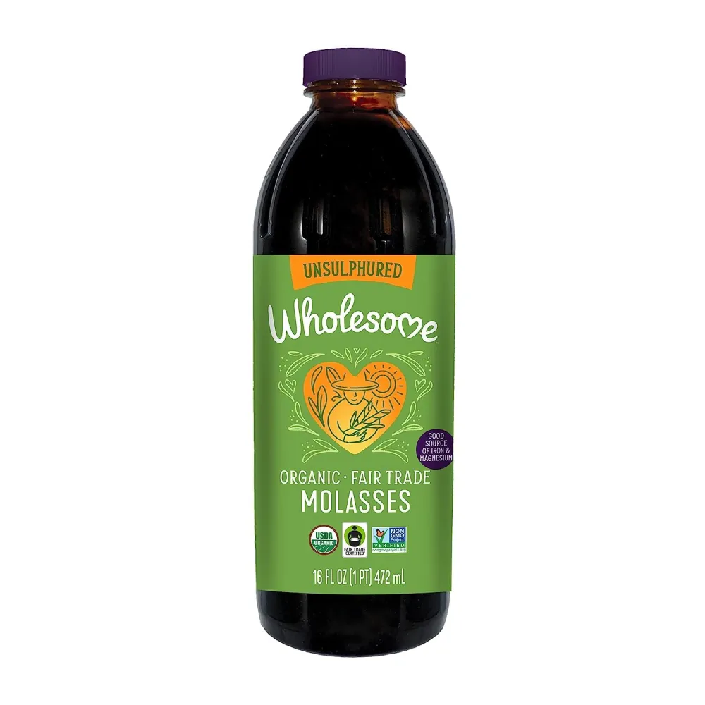 Wholesome Sweeteners 16-Ounces Organic Molasses, Fair Trade, Non GMO, Gluten Free & Vegan, Perfect for cookies, glazing and more, 1 Pack