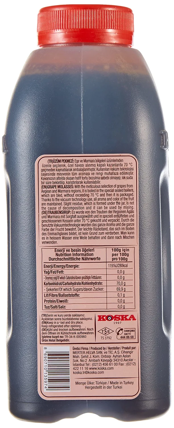 Grape Molasses | 24.7 oz 1.54 lbs 700 g | Petimezi Pekmez Turkish | Paste Syrup