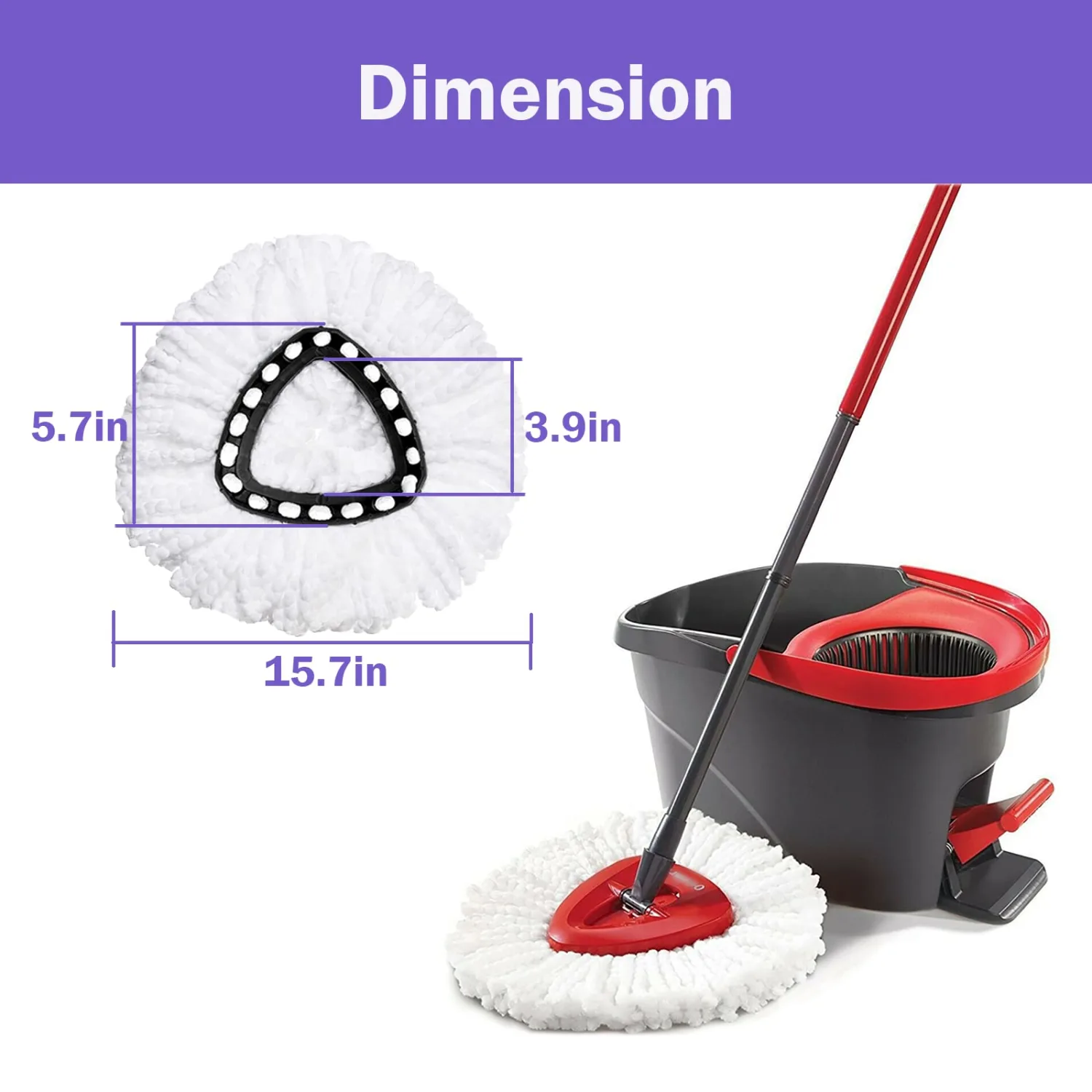 6 Pack Mop Replacement Heads for O-Ceda EasyWrin Spin Mop, Microfiber Spin Mop Refills, Easy Cleaning Mop Head Replacement