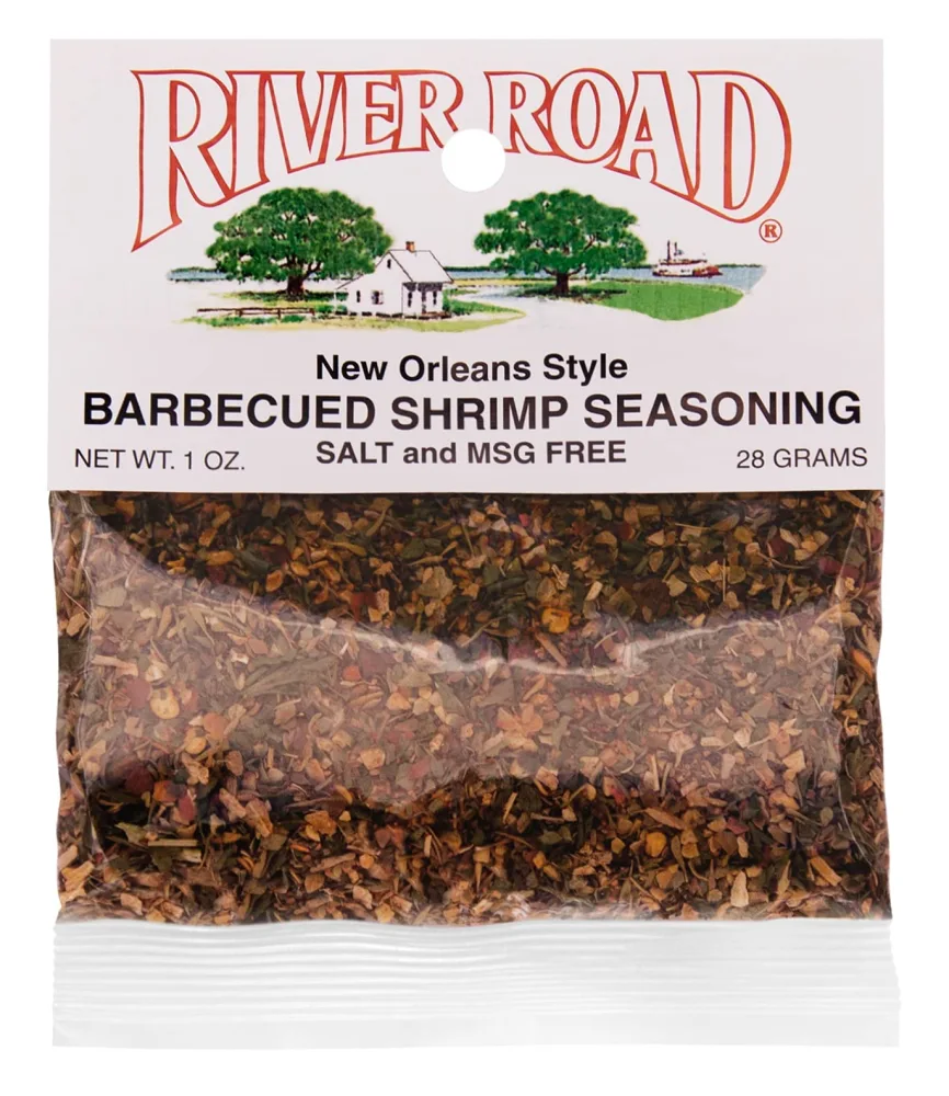 River Road Salt-Free No MSG Barbecued Shrimp Seasoning, 1 Ounce Bag (Seasons 2-3 Pounds of Shrimp)