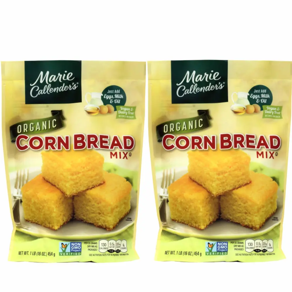 Marie Callender’s CornBread Mix, Organic, 1LB BAG. Just Add Water, Mix, and Bake. Makes 8” Loaf (Pack of 2)