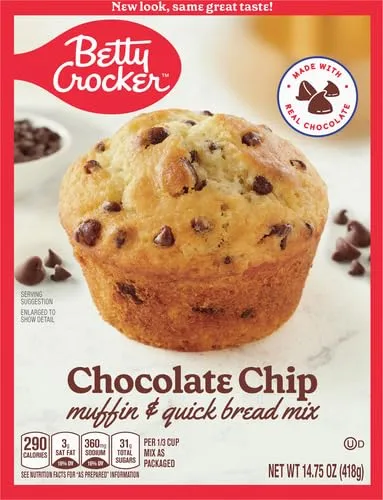 Betty Crocker Chocolate Chip Muffin and Quick Bread Mix, 14.75 oz.