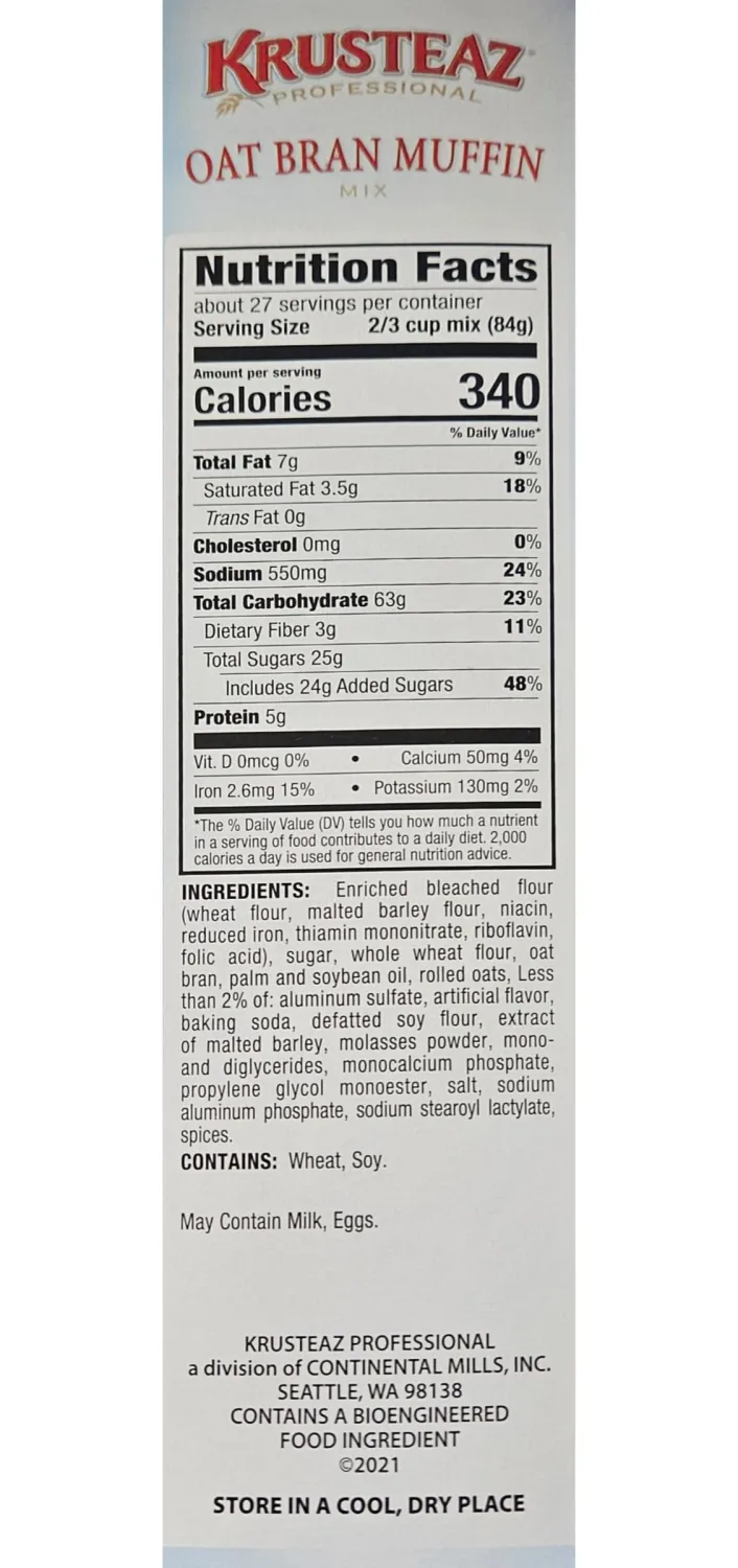 Krusteaz Muffin Mix - Oat Bran, 5-Pounds