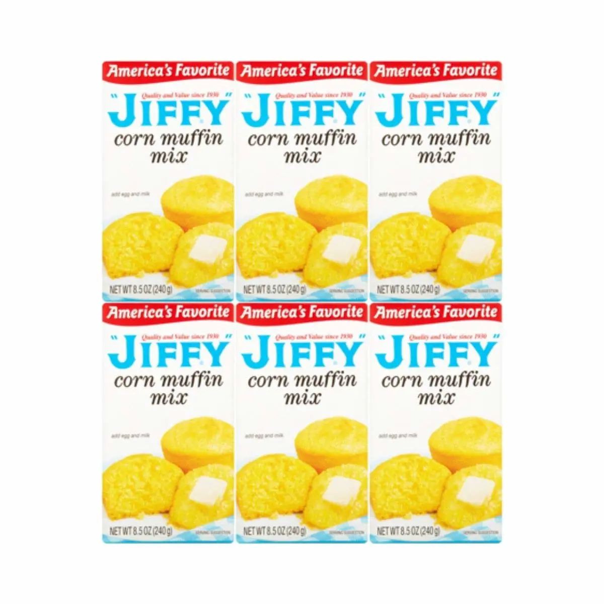 Jiffy Corn Muffin Mix, 8.5 oz, (6 Boxes)