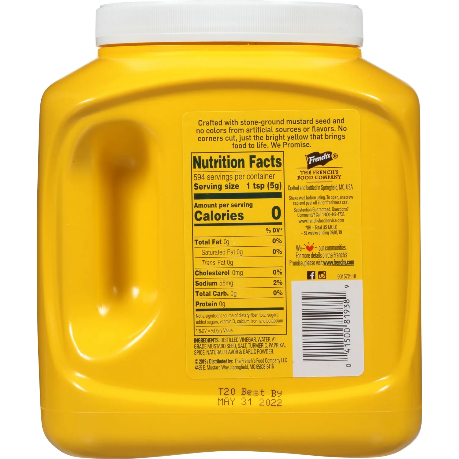 French's Classic Yellow Mustard, 105 oz - One 105 Ounce Bulk Container of Tangy and Creamy Yellow Mustard Perfect for Professional Use or for Refillable Containers at Home