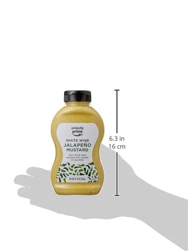 Amazon Brand - Wickedly Prime Mustard, White Wine Jalapeno, 11.75 Ounce