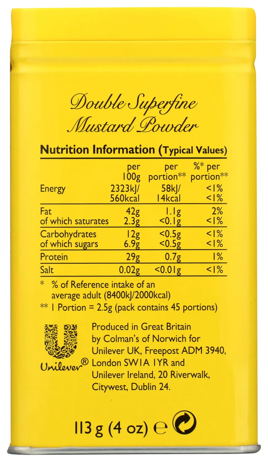Colman's Dry Mustard Powder 4oz (Pack of 2) | Hot & Tangy | Grilling, Dips, Dressings, Marinades |