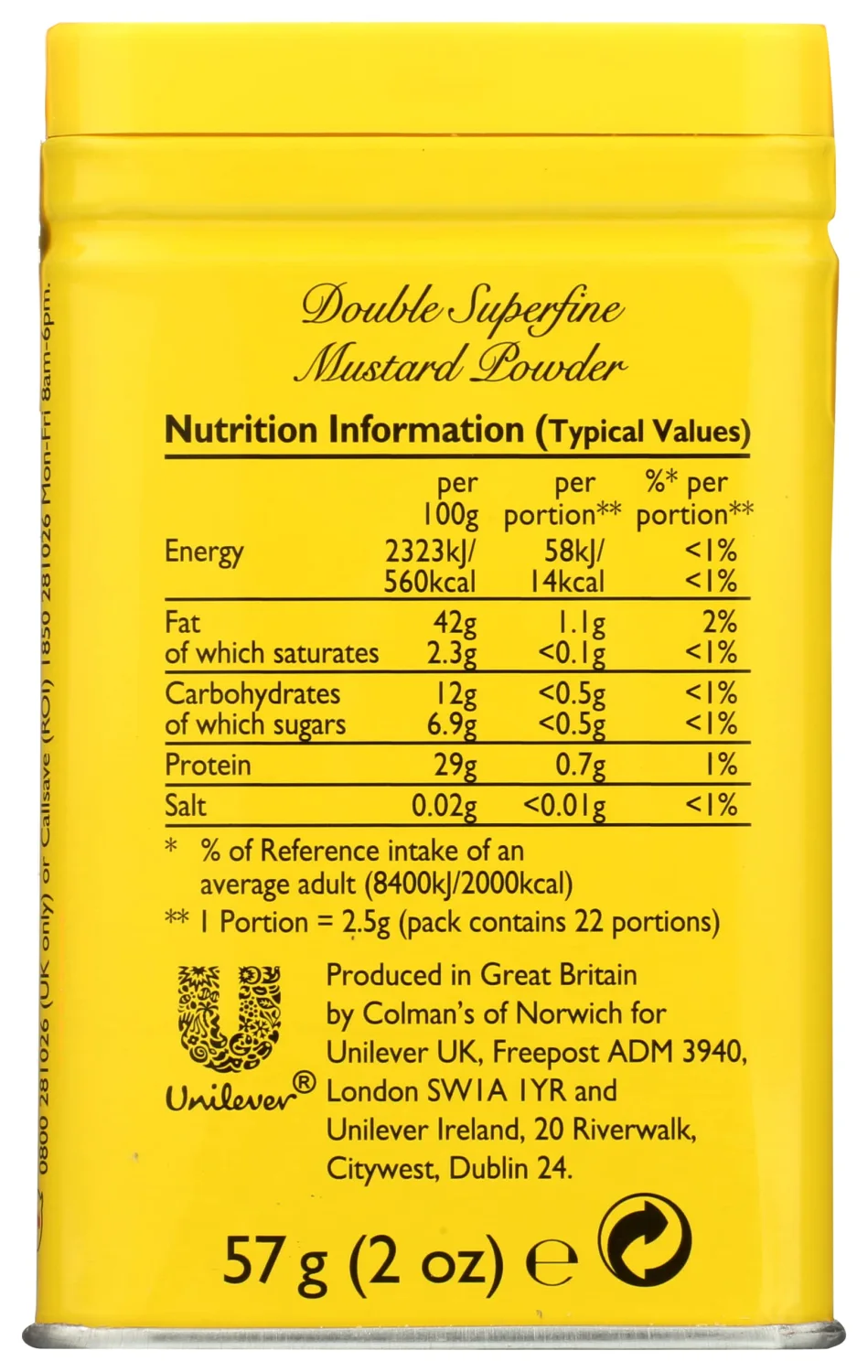 Colman's Dry Mustard Powder 2oz (Pack of 3) | Hot & Tangy | Grilling, Dips, Dressings, Marinades |