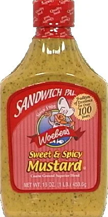 Woeber's Sandwich Pal Sweet and Spicy Mustard 16oz (Pack of 2)