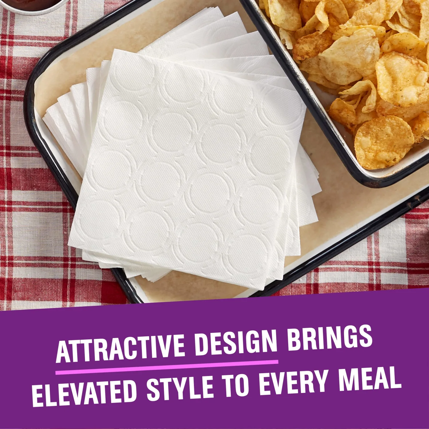 Vanity Fair Extra Absorbent Paper Napkins, 80 2-Ply Disposable Napkins for Messy Meals