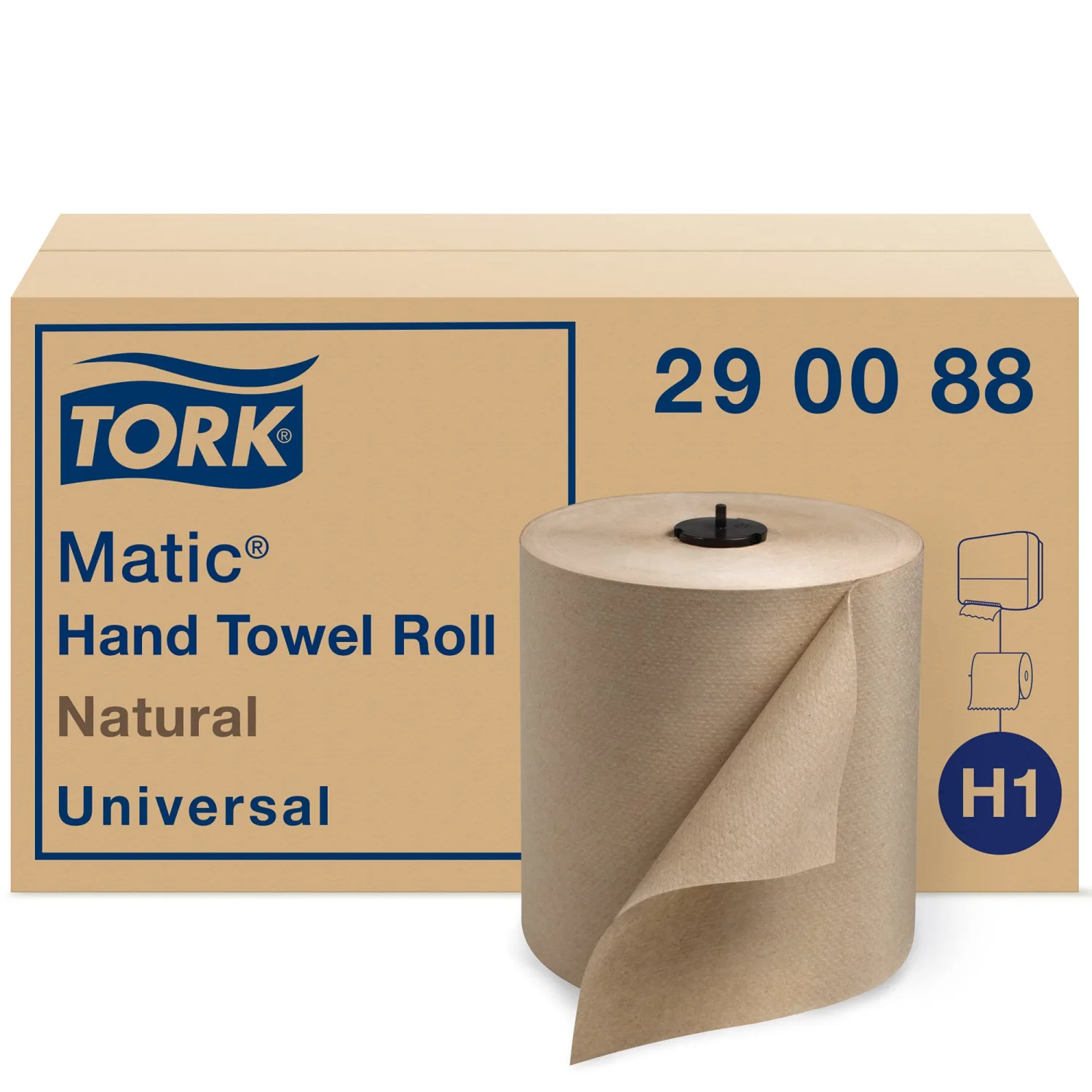 Tork Matic Paper Hand Towel Roll, recycled, Natural, H1, reusable paper towels, Universal, Eco friendly, 6 Rolls x 700 ft, 290088